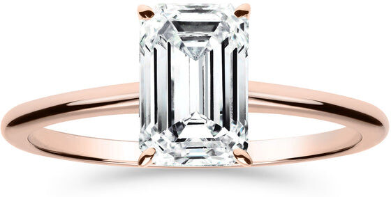 Silván Solitaire Emerald timanttisormus 1,50ct, rosekultaa, vihkisormukset Laboratoriotimantti / 15.0