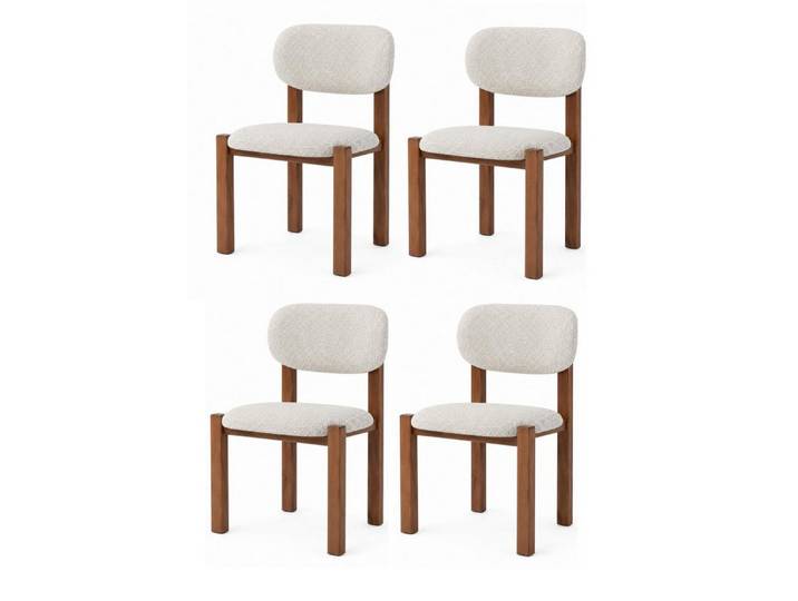 JVmoebel Sitzgruppe 4х Stühle Modern Braun Weiß Ergonomisch Kompakt Elegant Stabil Bequem, Made in Europa