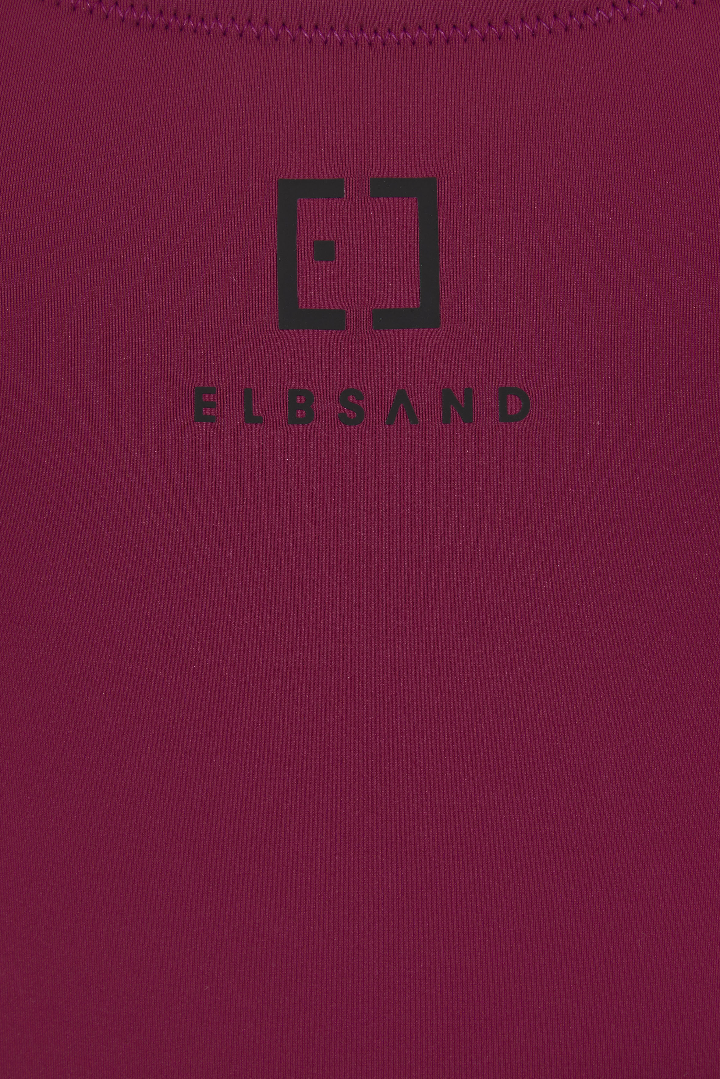 Badeanzug ELBSAND, Damen, Gr. 46, Cup C/D, pink (beere), Recycling-Polyamid, unifarben, Badeanzüge Badeanzug, mit Markenschriftzügen in Kontrastfarbe