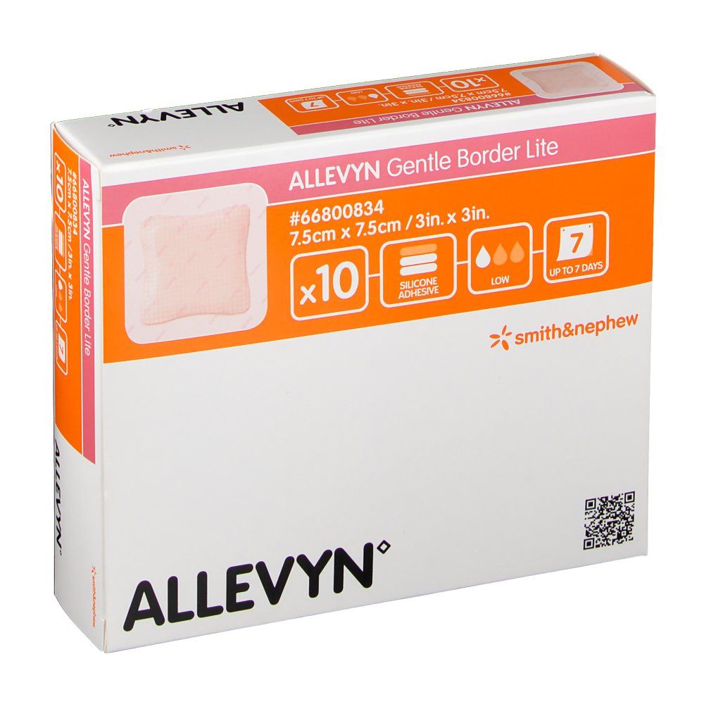 Allevyn Gentle Bord Lite 7.5x7.5cm 66800834 ok Nlfr 10 St Kompressen