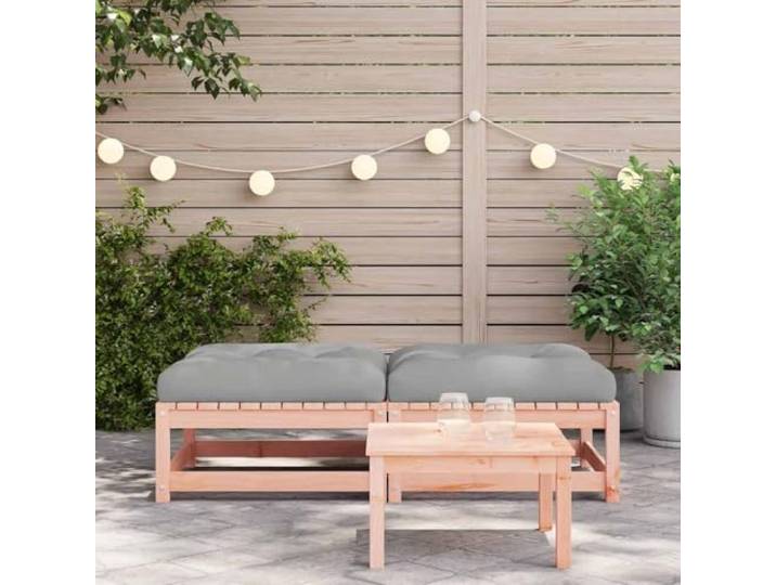 KTHLBRH Fußhocker für den Garten mit Kissen, 2 Stück, Massivholz von Modulares Lattenrost-Design, 70 x 70 x 30 cm, maximale Belastung 110 kg, für Terrasse und Terrasse