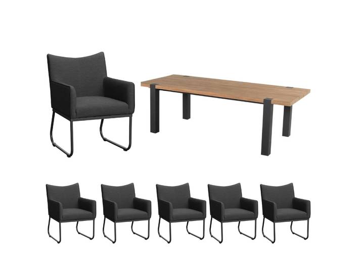 Hartman/CLEMENTO Esmee/Lyon Gartenmöbel-Set 7tlg