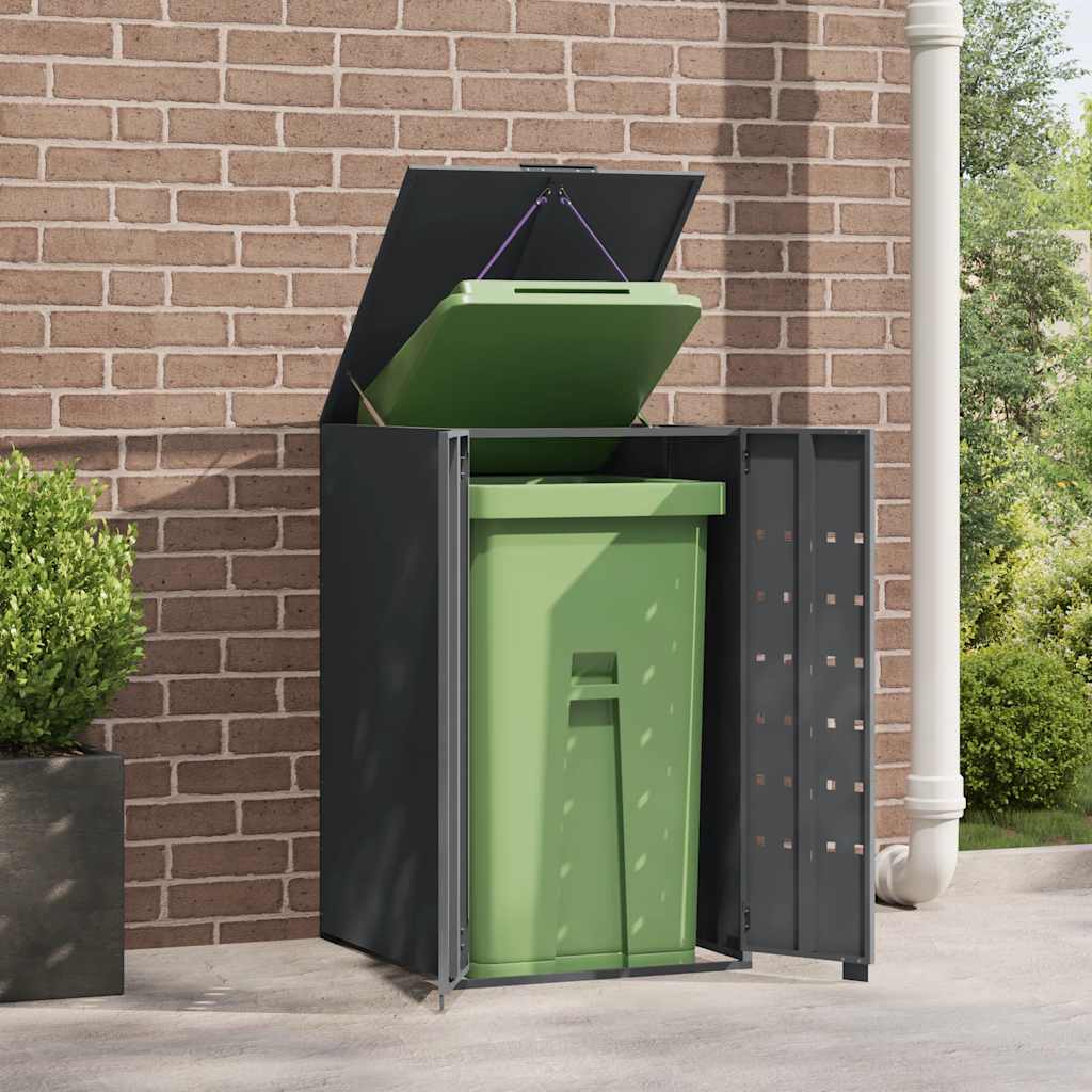 vidaXL Abri pour poubelle à roulettes 1 bac anthracite 69x79x117 cm