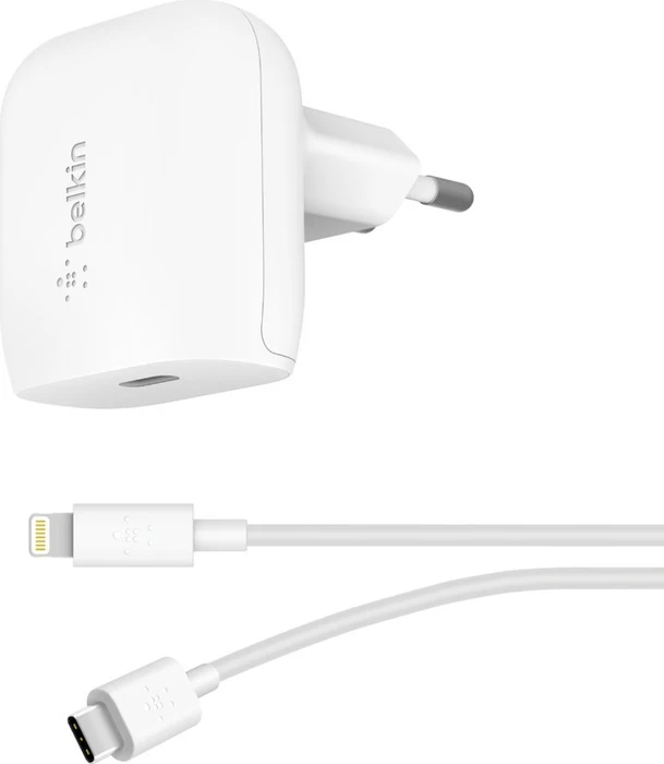 Belkin Wireless Ladegerät F7U096VF04WHT / 18W USB-C/Lightning Weiß