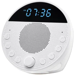 VEVOR Einschlafhilfe, White Noise Machine, 18 Musiktitel & 7-farbiges Nachtlicht, 5-in-1-Soundmaschine mit weißem Rauschen, 2 Alarmen, automatischer Abschaltfunktion & Speicherfunktion, Rauschgerät