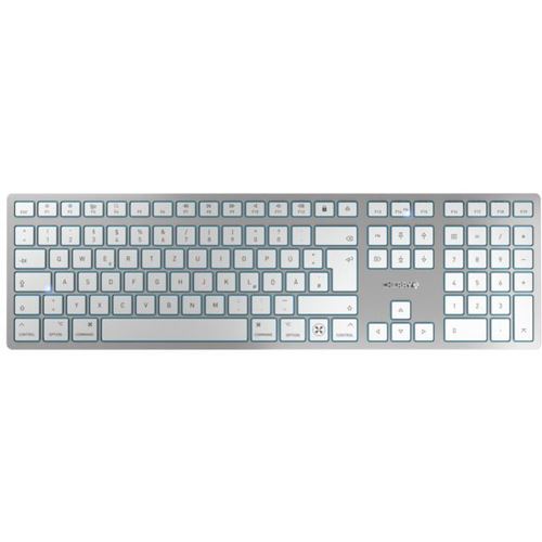 CHERRY KW 9100 Slim for Mac USB 2.4GHz Bluetooth Deutsch silber (kabellos)