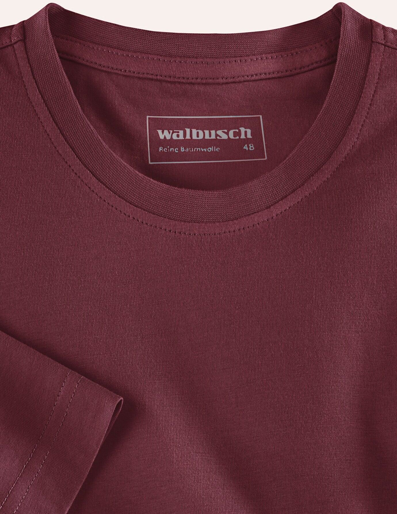 Walbusch T-Shirt Rundhalsausschnitt, , Farbe Rot, 52, reine Baumwolle atmungsaktiv Herren