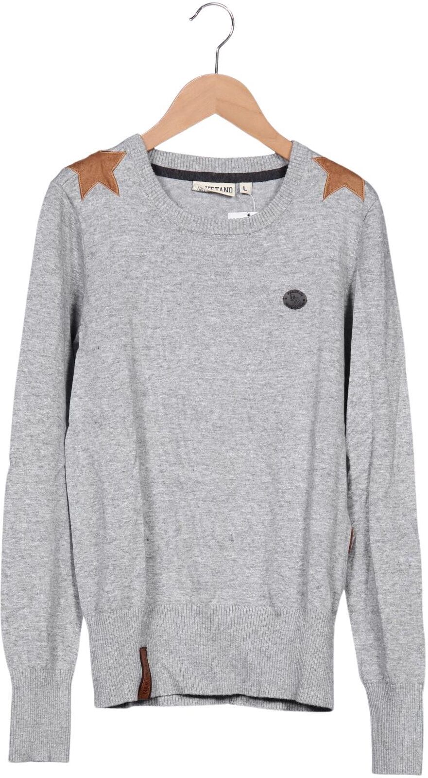 Naketano Damen Pullover, Grau, Gr. L, Baumwolle - Second Hand