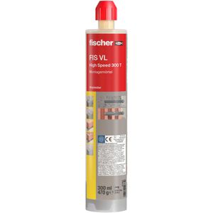 Fischer Injektionsmörtel 571912, FIS VL 300 T High Speed, 2K-Verbundmörtel, mit Statikmischer, 300ml