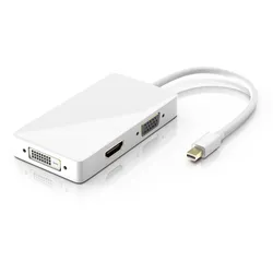 CSL 3in1 Mini DisplayPort zu HDMI, DVI, VGA Adapter Konverter, miniDP 1.2 4k 3840x2160 UHD 2160p, 0,15m