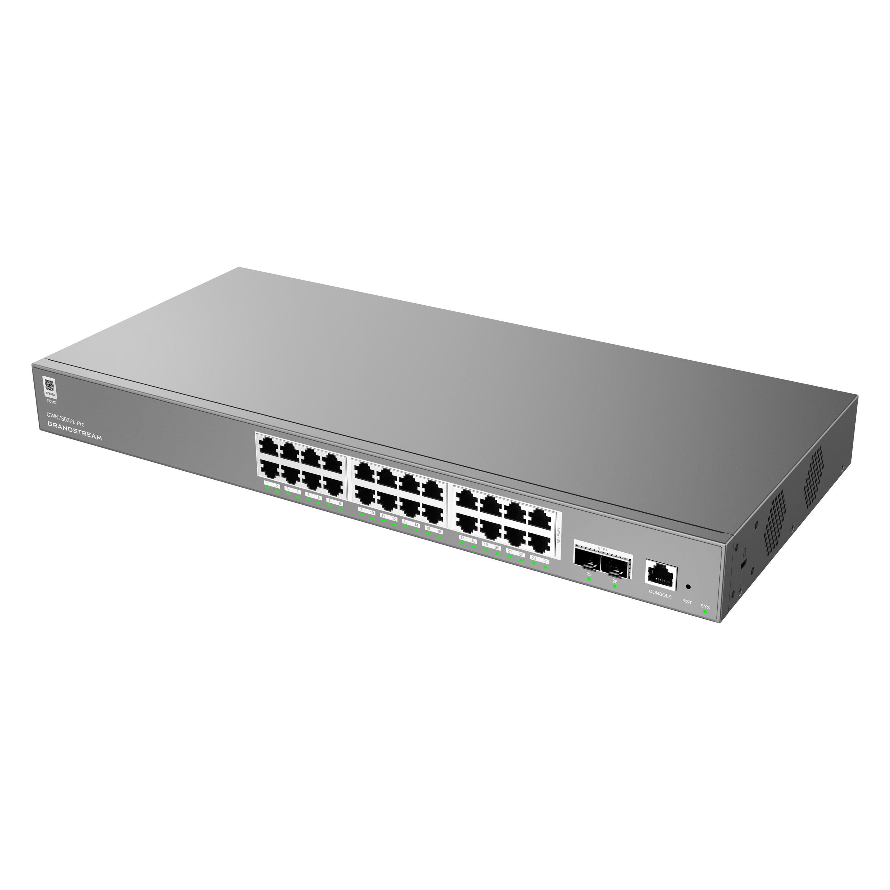 Grandstream GWN7803PL PRO? Enterprise Layer 2++ Managed Switch? 24Ã Gigabit RJ45 (PoE/PoE+) + 2Ã (24 Ports) (GWN7803PL-PRO)