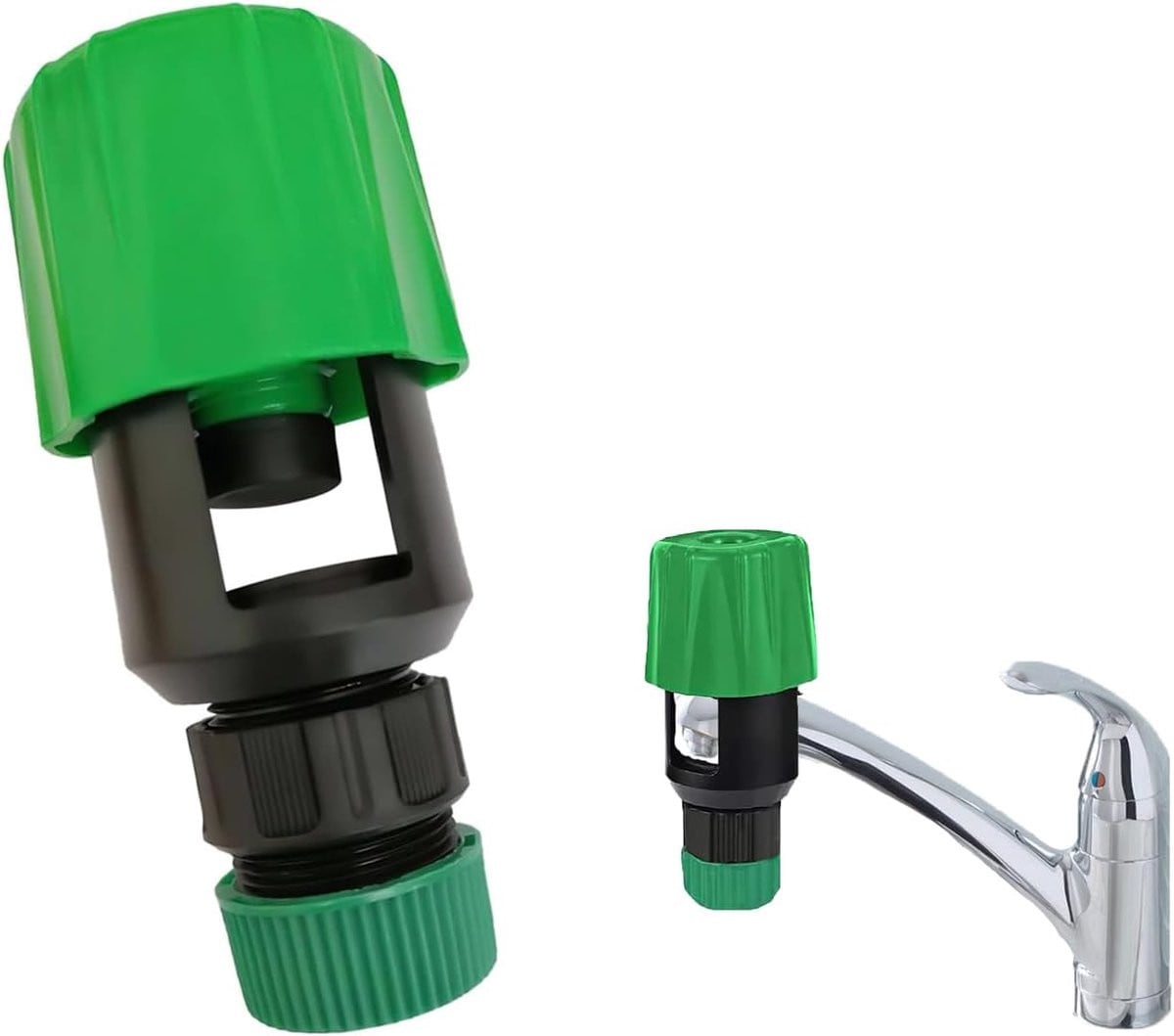 Universele adapter van keuken- of badkamerkraan naar tuinslangkoppeling