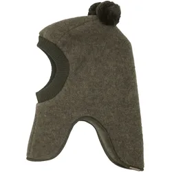 maximo Wollfleece-Schlupfmütze mit Bommel, oliv, 51