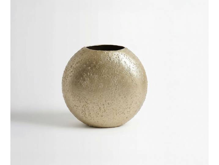 DELIFE Vase Orbia B33 x T13 x H31 cm Metall Champagner Handgemacht, Wohnaccessoires