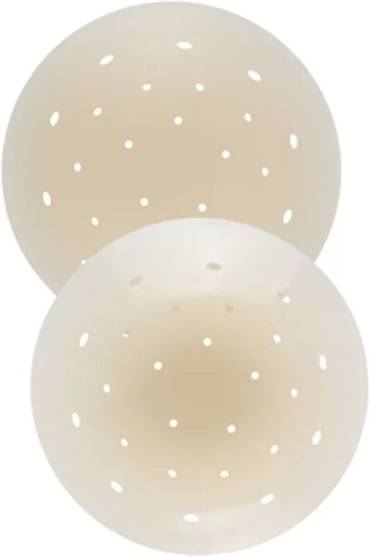INF Couvre-tétons perforés invisibles 8cm - Pads mammaires en silicone ultra-minces réutilisables, protection anti-bosse Beige