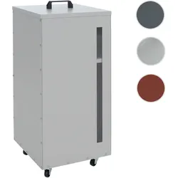 Pelletbehälter HWC-Q30, Pelletbox, Aufbewahrungsbox für z.B. Tierfutter, Sichtfenster Rollen 86x36x36cm ~ weiß-hellgrau