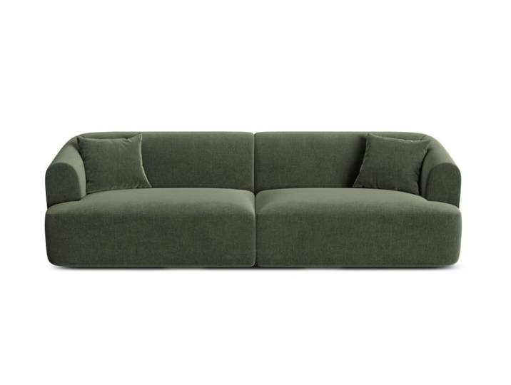 Canapé modulable 4 places en velours vert