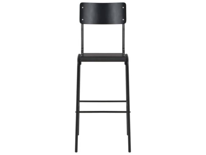 HBBMGYD Barstühle, Schwarz, stabiles Sperrholz und Stahl, 2 Stück Einfaches und elegantes Design, pulverbeschichtete Stahlbeine, stapelbar, maximal 110 kg pro Sitz