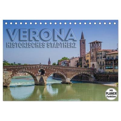 VERONA Historisches Stadtherz (Tischkalender 2026 DIN A5 quer), CALVENDO Monatskalender