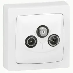 Legrand 086042 3-Loch-TV-Enddose für TV-, Radio- und SAT-Receiver