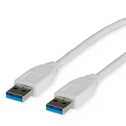VALUE USB 3.2 Gen 1 Kabel, Typ A-A, weiß, 3 m