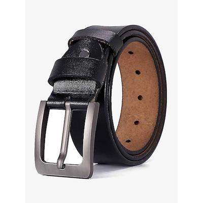 Eleganter Herren-Ledergürtel mit klassischer Dornschließe im Vintage-Stil, für Bräutigame und Hochzeitsgäste, perfekt für die Hochzeitsgarderobe.