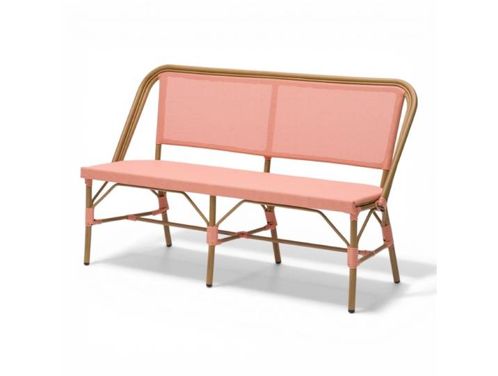 Banquette de terrasse MONTAIGNE - Textilène Rose