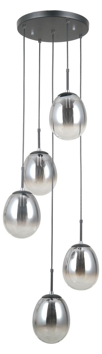 Italux MEOLO PND-40825-5-BK hanglamp met LED voor woonkamer, slaapkamer of keuken