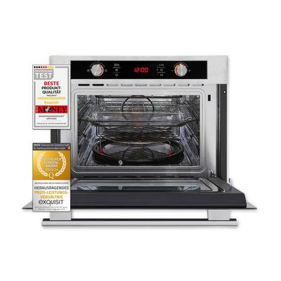 Exquisit Einbaumikrowelle EBM 4544 HI | 900 Watt | Grill | Edelstahl