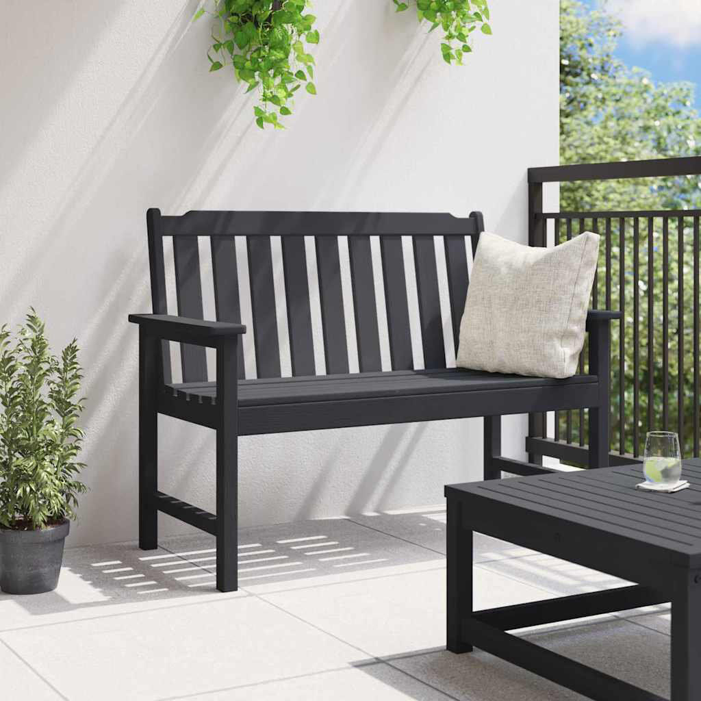 ClassicLiving Garden Bench HDPE Black 88cm H X 120cm W X 59cm D