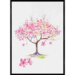 POSTER Blumenkränze Mandelblüte A4 Rahmenlos