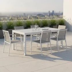 Gartentisch Silberfarben ausziehbar ca. 90x75x200cm