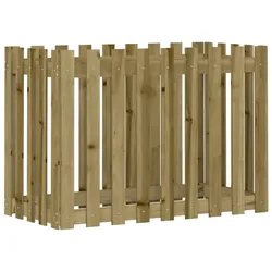 Helloshop26 - Hochbeet für Pflanzen Blumen Terrasse Garten Gartengestaltung Zaun imprägniertes braunes Kiefernholz 02_0039812