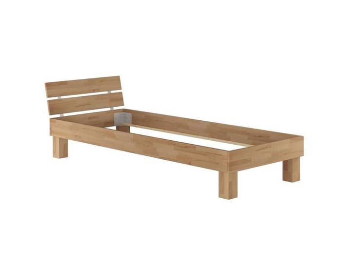 Cadre de lit simple moderne en hêtre massif naturel extra grand 90x220 sans literie 60.86-09-220oR