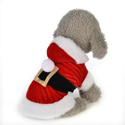 United Premium Small Dog Santa Costume Winter Pet Coat Festive Christmas Dog Clothes red s