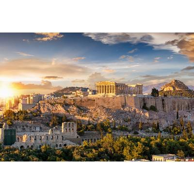 Fototapete PAPERMOON "Griechenland Akropolis in Athen", bunt, B:2,5m L:1,86m, Vlies, Tapeten