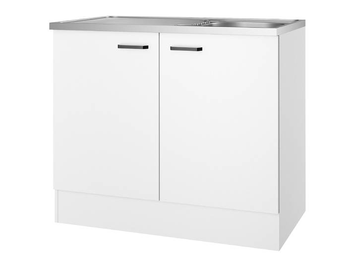Meuble sous évier Variante A 100 x 60cm Blanc/Blanc