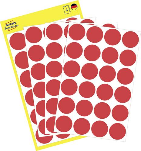 Avery-Zweckform 3004 Markierungspunkte Etiketten Ø 18mm Rot 96 St. Permanent haftend Papier