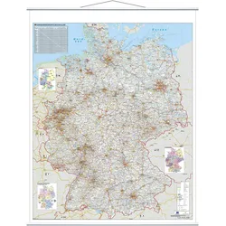 Franken, Landkarte, Kartentafel Strassenkarte Deutschland laminiert