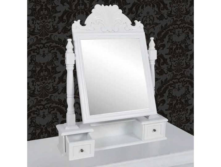 Coiffeuse miroir pivotant rectangulaire MDF miroir orientable meuble beauté design moderne fonctionnel