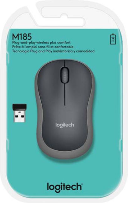 Logitech Souris USB sans fil 1000 dpi M185 gr (52-990-015)