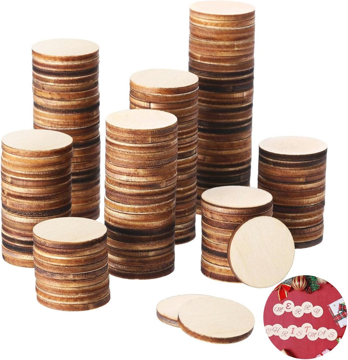 200 stuks Ronde Houten Schijven voor Knutselen en Decoratie