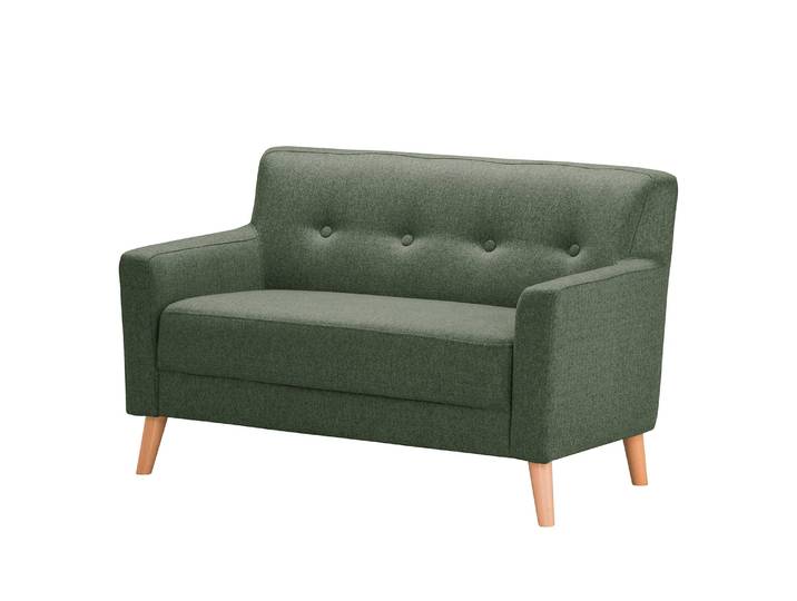 Canapé Bette I 2 places Vert/Vert Tissu 130 x 82 x 80cm Scandi