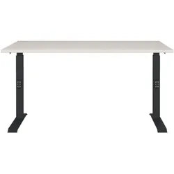 Germania-Werke Schreibtisch höhenverstellbar (manuell) »Downey« 140 cm schwarz, 140x91x80 cm