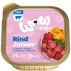 WOW Junior 150g Hundenassfutter 11 x 150 Gramm Rind mit Kürbis
