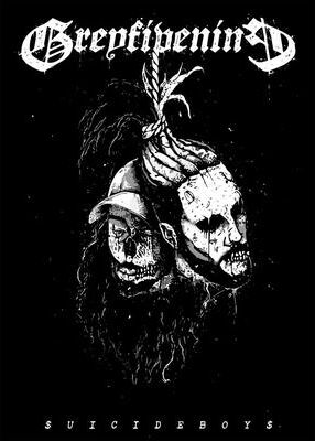 Inspired Finds Vintage Suicideboys Album Canvas Poster Hip Hop Wall Art Room Decor skull Crest 7.9x11.8in Unframed