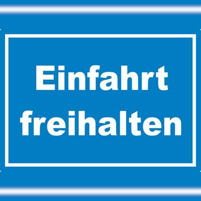 HB-Druck Einfahrt freihalten Aufkleber weiß-blau A2 (420x594mm)
