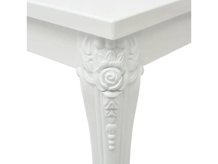 Table basse carrée - WIENS - 80x80x42 cm - Blanc brillant - MDF - Pieds en plastique - Facile à nettoyer