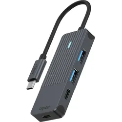 RAPOO UCH-4003 - USB 3.0 4-Port Hub, 2x A, 2x C, USB-C Anschlusskabel