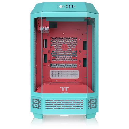 Thermaltake the tower 250 Mint Strawberry ITX Tower ohne Netzteil türkis/rot